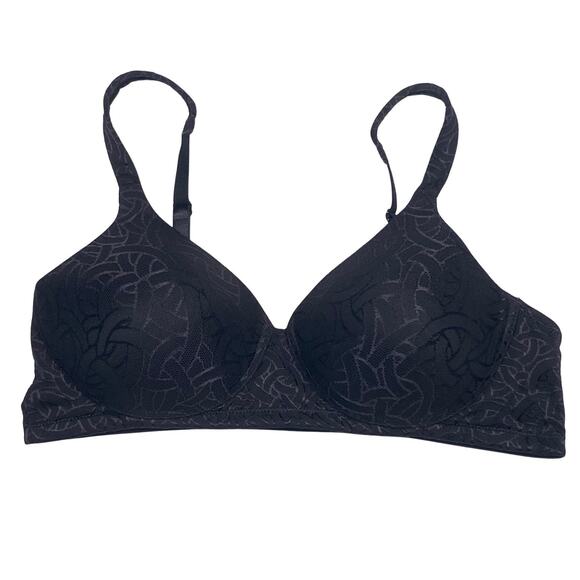 Vanity Fair Full Coverage Bra Women's Size 36B T-Shirt Wireless Black Adjustable - Picture 1 of 4